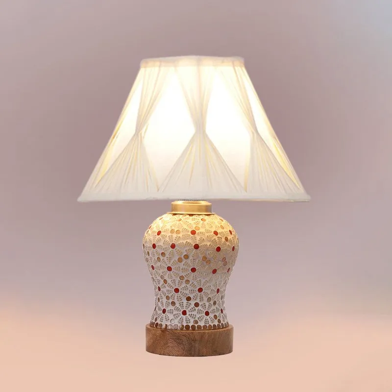 Harmyra Smocked Wooden Table Lamp - Multicolor media 6