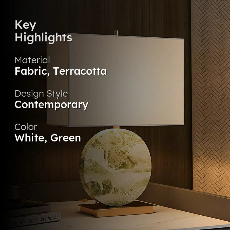 AarviDecor Marlow Classic Fabric Table Lamp - Green media 2