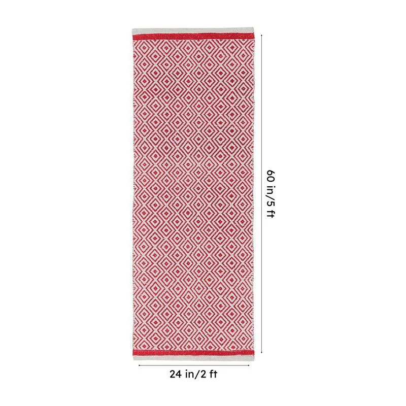 Earthica Cotton Runner Rug - Dark Red media 8