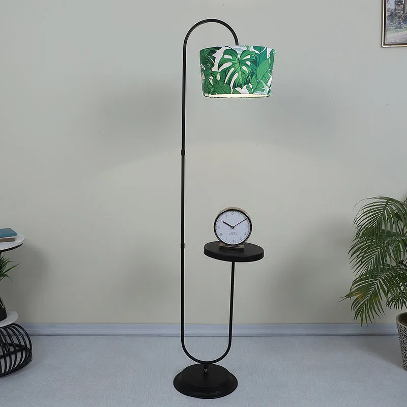Kaizen Printed Arched Metal Floor Lamp With Shelf media 2