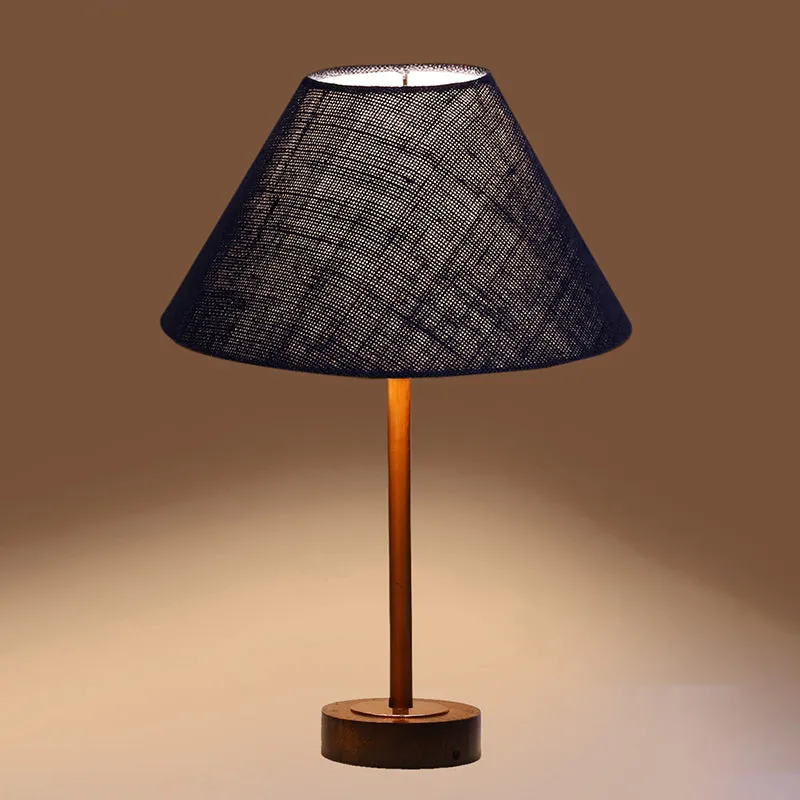 Sienna II Rodin Wooden Table Lamp - Blue,Copper,Brown media 6