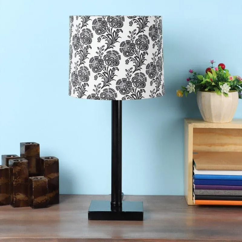 Filigree Monroe Fabric Table Lamp - Black,White media 3