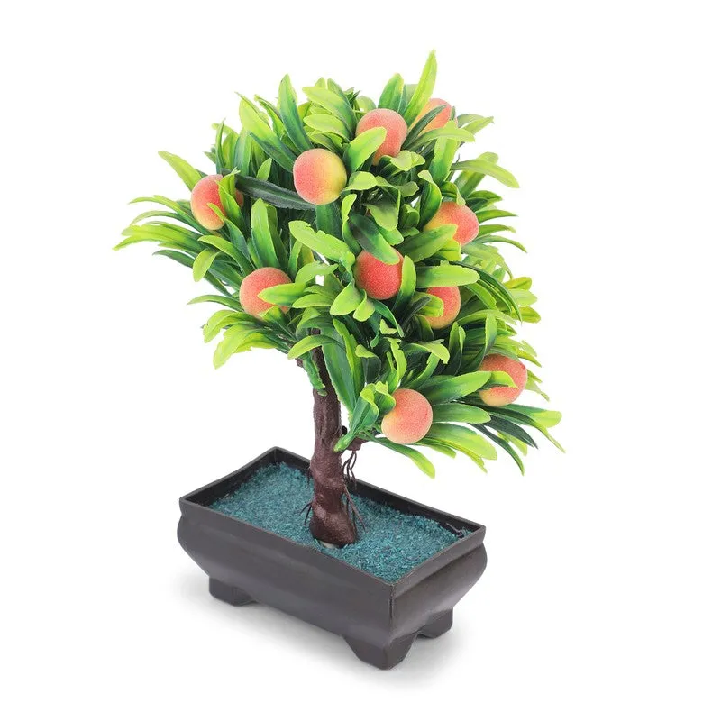 Leafora Peach Artificial Plant With Plastic Pot - 0.8 Feet media 4