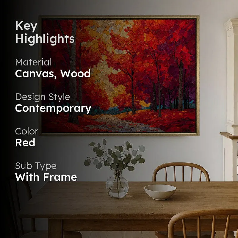 Autumn Emberwood Canvas Wall Painting With Frame media 2