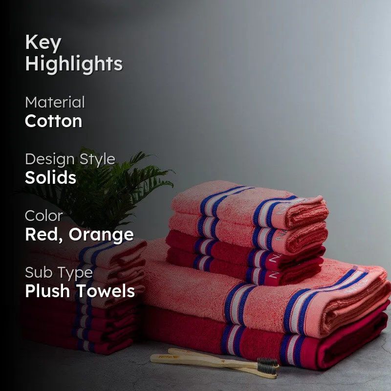 Nautica Dove Down Cotton Towel Set (Red & Coral) - Fourteen Piece Set media 2