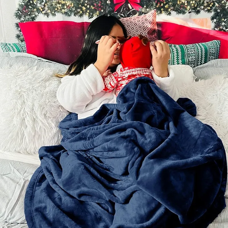 Soft Elite Blanket(Navy Blue) - 220 GSM media 5