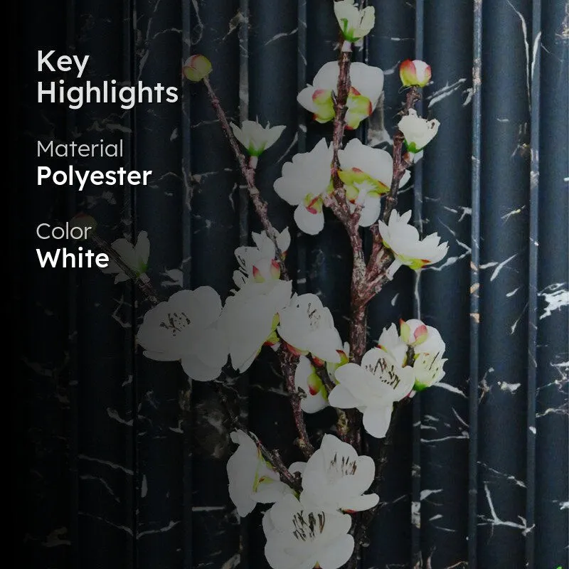 Artificial Plum Blossom Flower Stick - White - 2