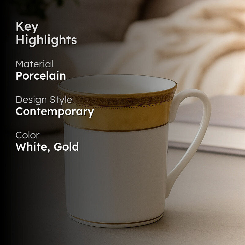 Noritake Majestic Porcelain Coffee Mug (Yellow) - 280 mL media 2