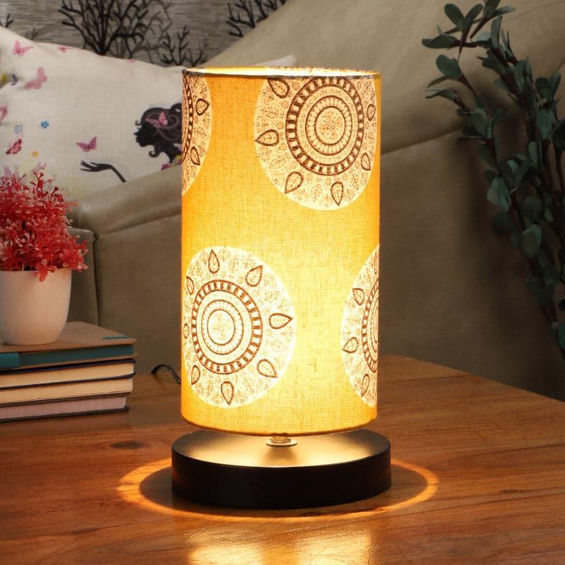 Mandala Merry Torine Fabric Table Lamp - Yellow,White,Black