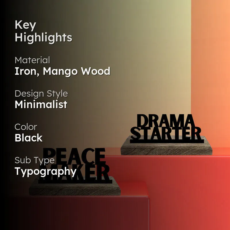 Drama Starter Typography Showpiece - Set Of Two media 2