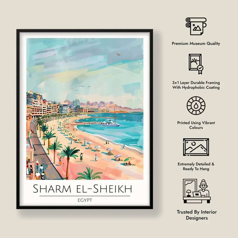 Vintage Sharm El-Sheikh Framed Canvas Wall Painting media 8