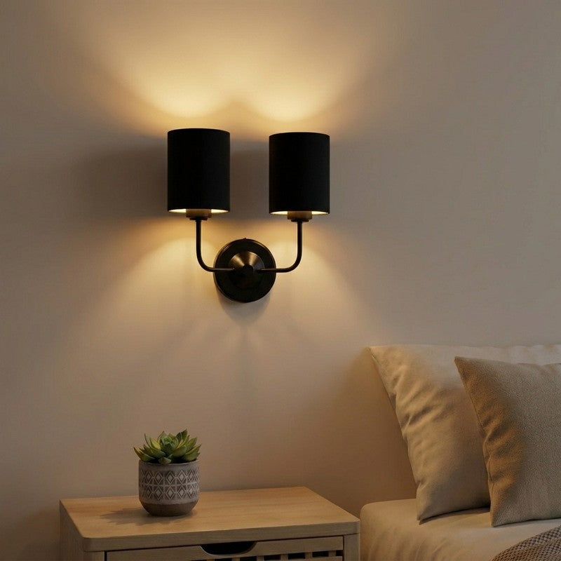DualAura Cotton Wall Lamp - Black
