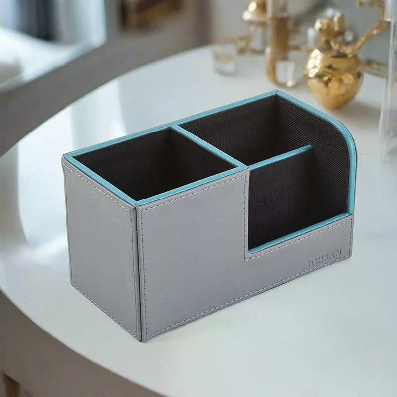 Tisca Faux Leather Desk Organizer - Grey media 1