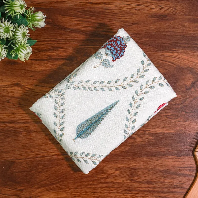 Desert Bloom Cotton BathTowel - Blue & White media 5