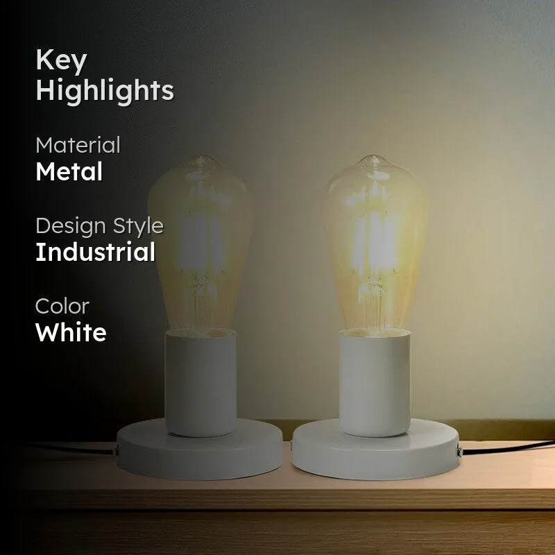 Lumos Bare Metal Table Lamp (White) - White media 2