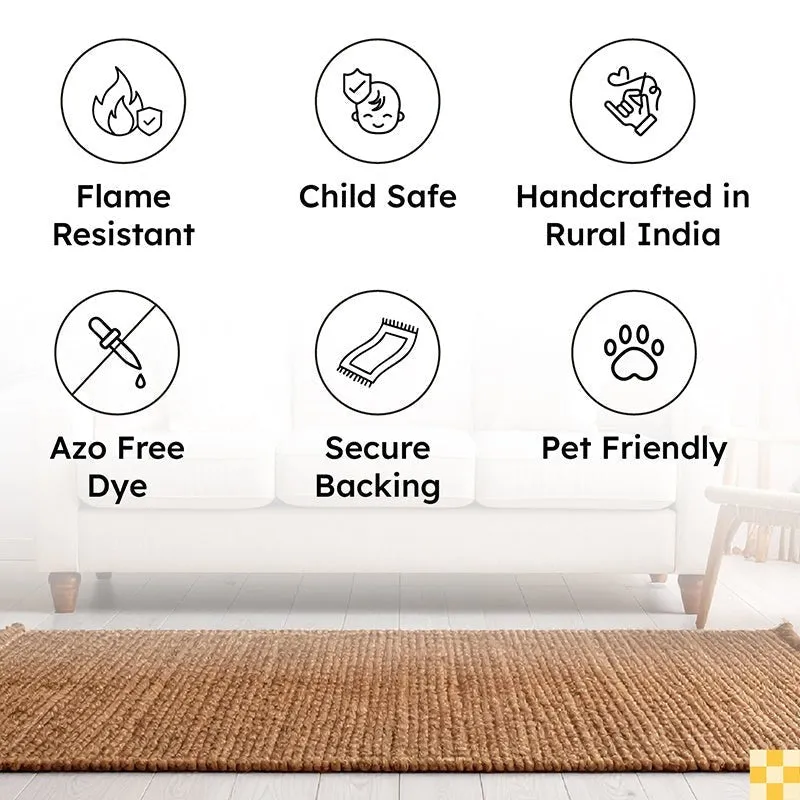 Leyla Hand Woven Wool Rug - Brown media 9