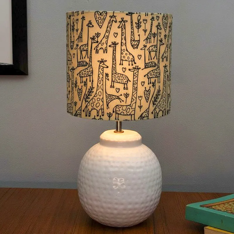 Elouera Printed Ceramic Table Lamp - Beige,White media 1