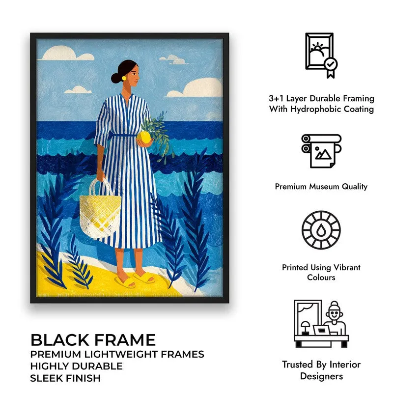Golden Sand Canvas Wall Painting - Black Frame media 9