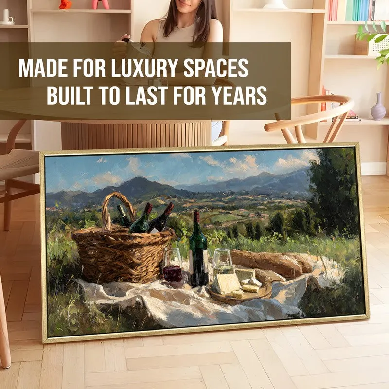 Field Picnic Canvas Wall Painting With Frame media 5