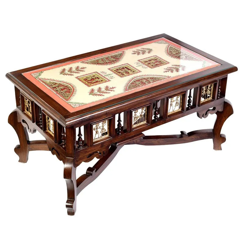 Voila Teak Wood Center Table media 3