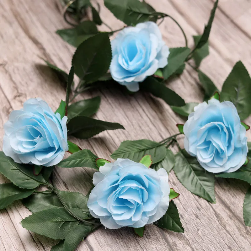 Fiora Artificial Rose Creeper (Blue)  Set of Two media 5