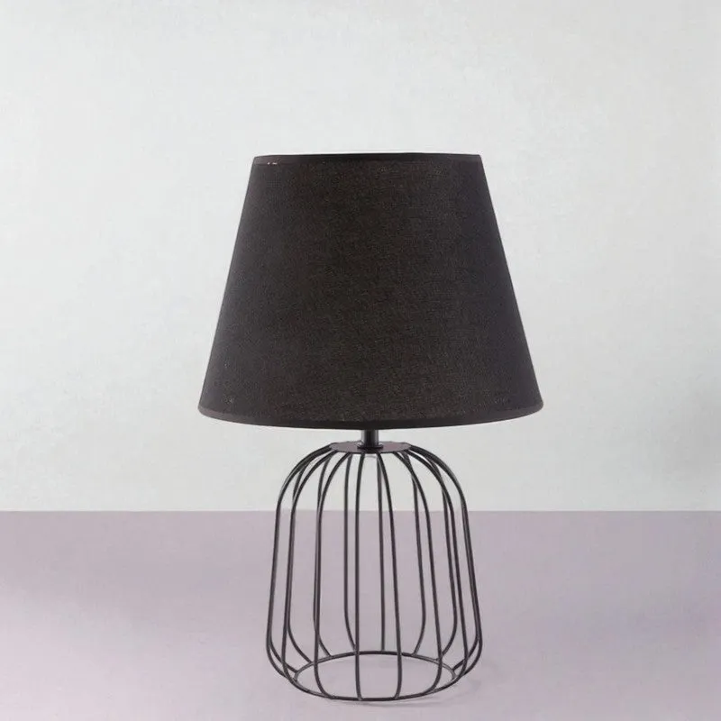 AarviDecor Valen Designer Fabric Table Lamp - Black media 6