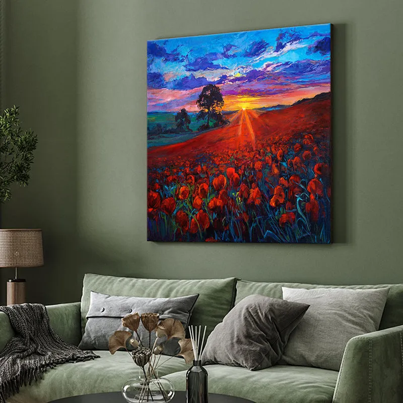 Countryside Poppy Field Wall Painting media 4