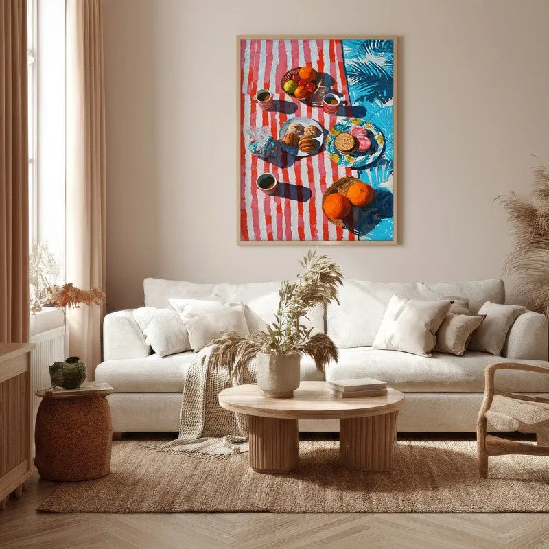 Harbor Brunch Canvas Wall Painting - Brown Frame media 5