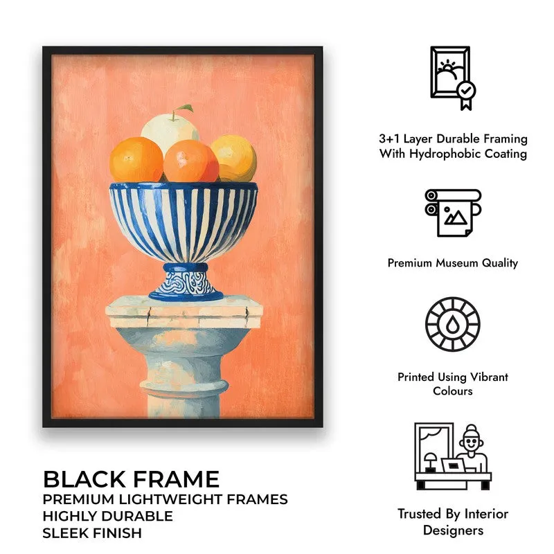 Fruit Bowl Canvas Wall Painting - Black Frame media 9