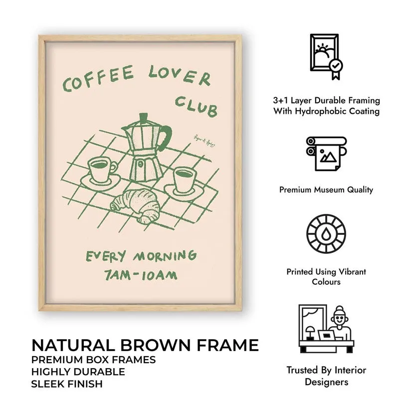 The Coffee Club Archival Canvas Wall Art - Brown media 10