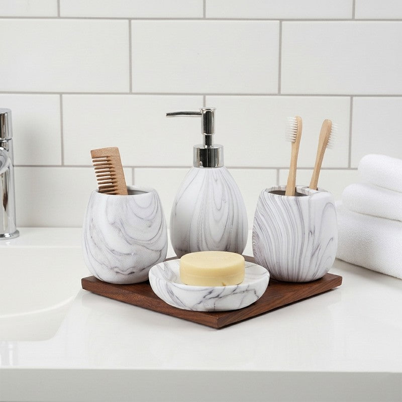 AquaSculpt Ceramic Bathroom Set - Four Piece Set