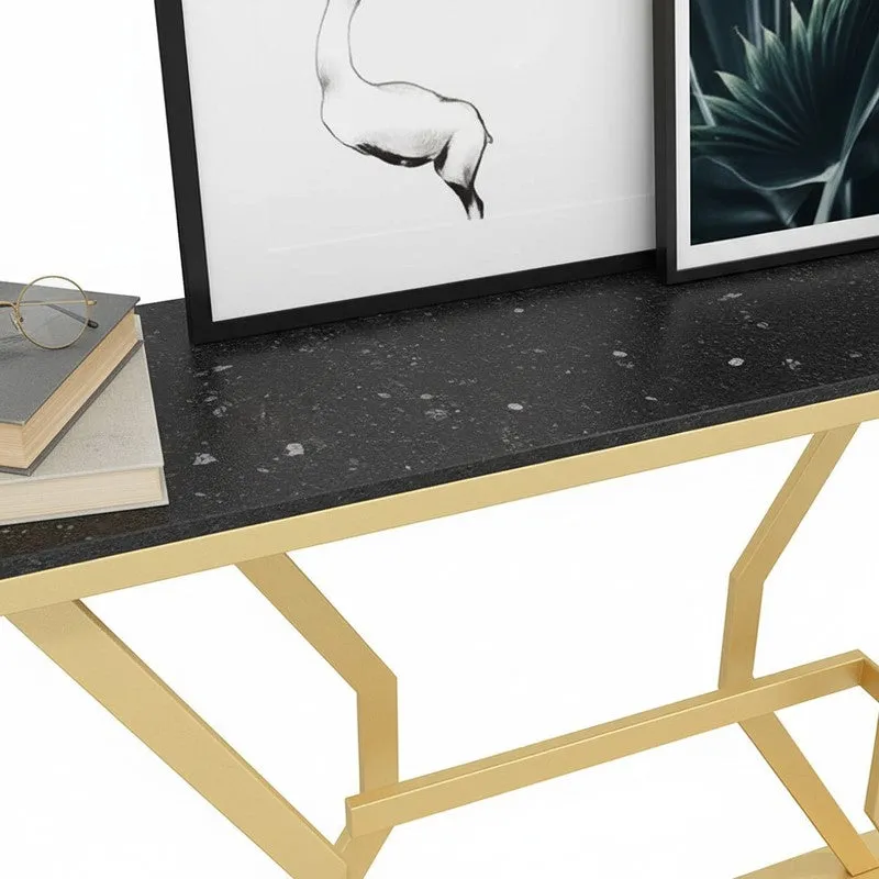 Refined Luxury Metal Console Table with MarbleTop - Medium media 3