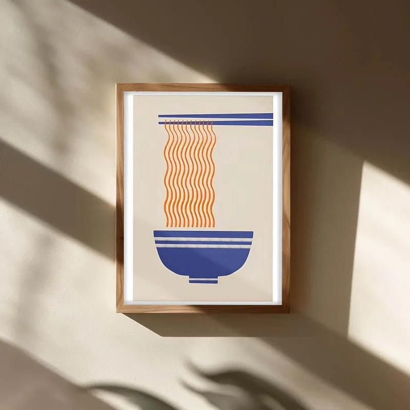 Fiery Blue Archival Canvas Wall Art - Brown media 3