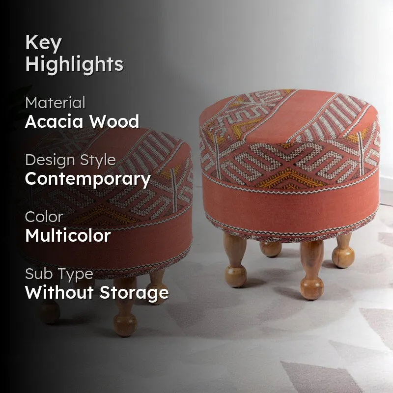 Hverix Acacia Wooden Ottomans - Set Of Two media 2