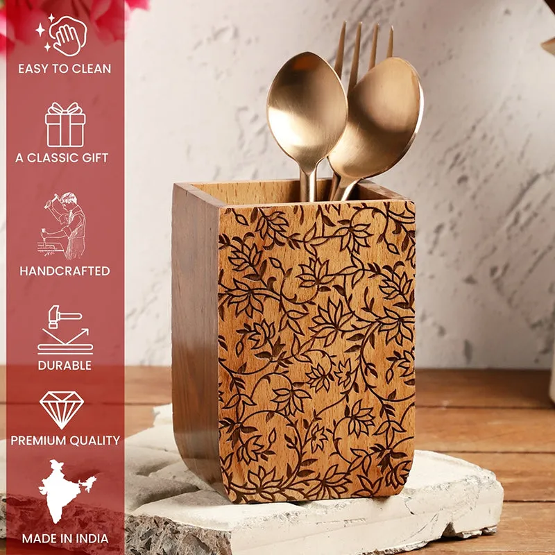 Sora Wood Cutlery Holder media 6