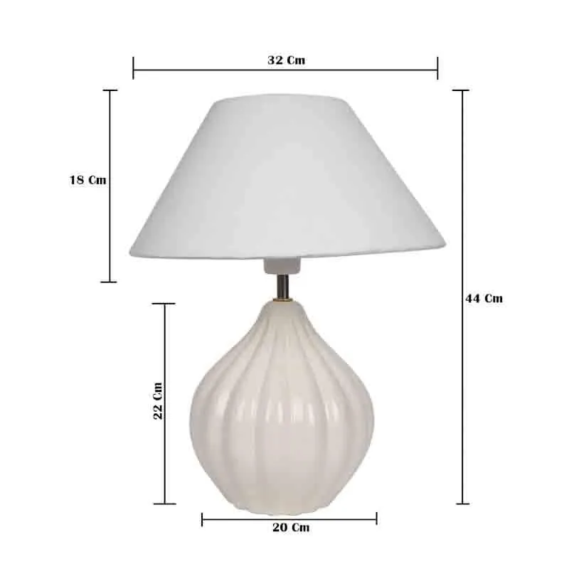 Modak Ceramic Table Lamp - White media 6