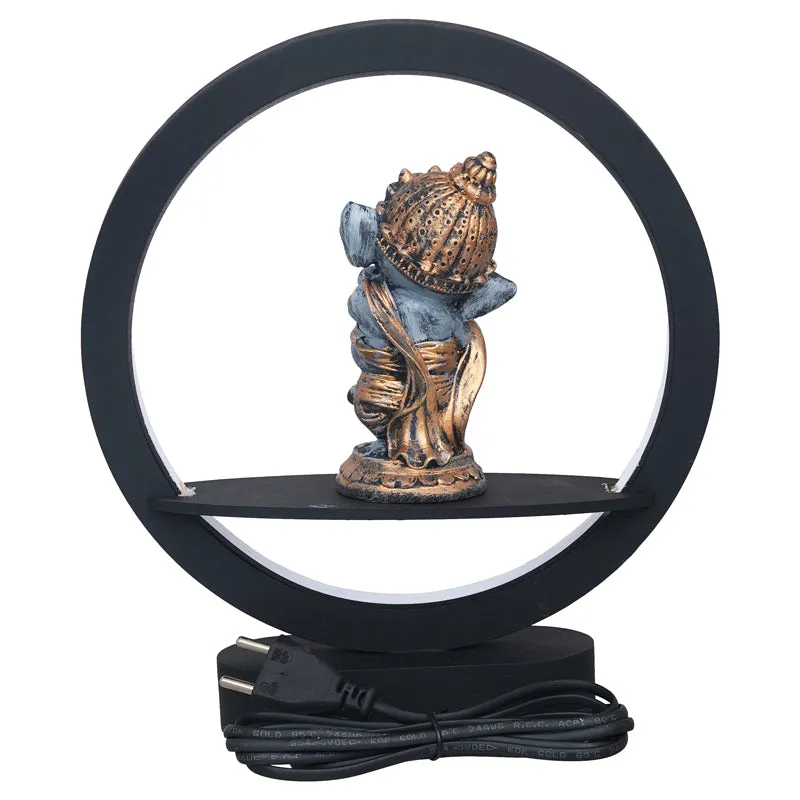 Bal Ganesha LED Wooden Table Lamp - Blue media 5