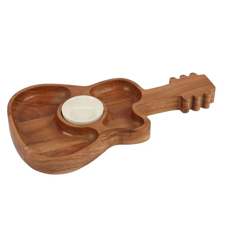Pine Charm Appetizer (Wood,Ceramic) Platter - Two Piece Set media 8