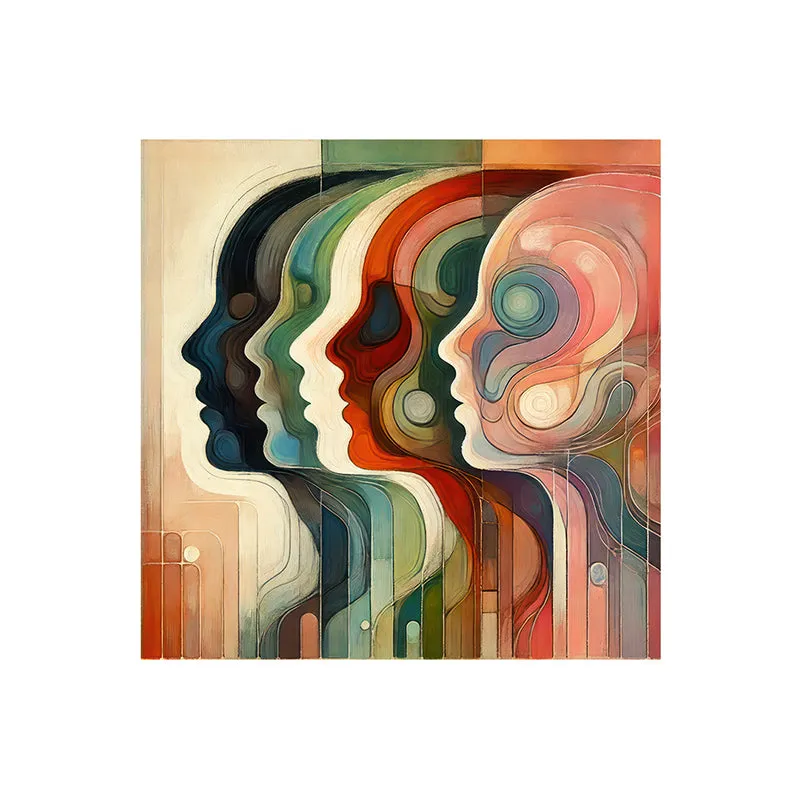 Multicolor Faces Wall Painting media 4