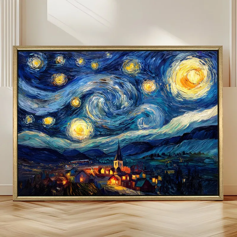 Nocturne Dreams Canvas Wall Painting With Frame media 4