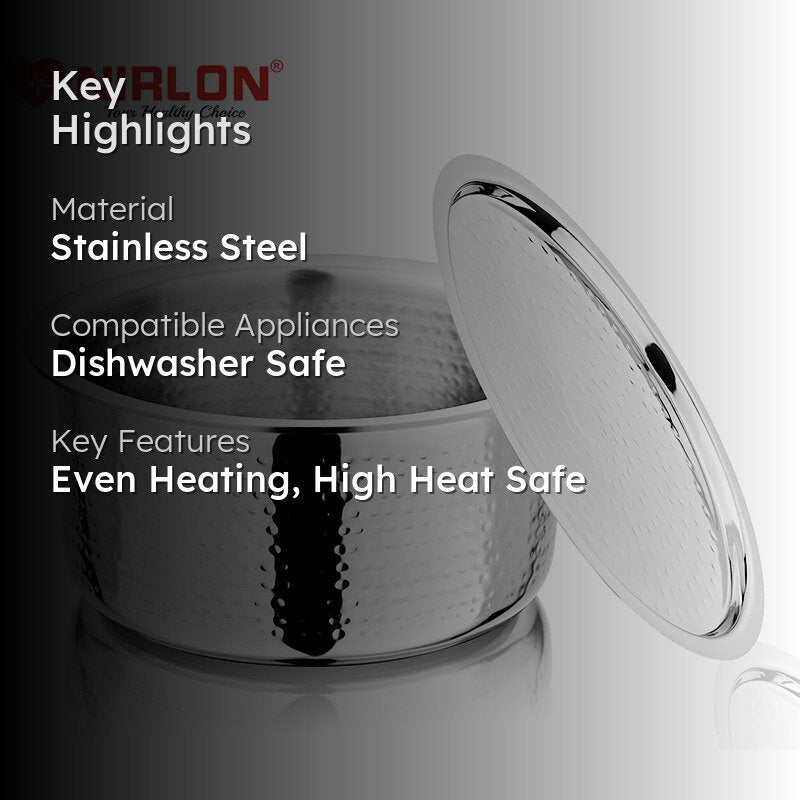Nirlon Stainless Steel Pateela With Lid - 1000 mL/6 Inches media 2