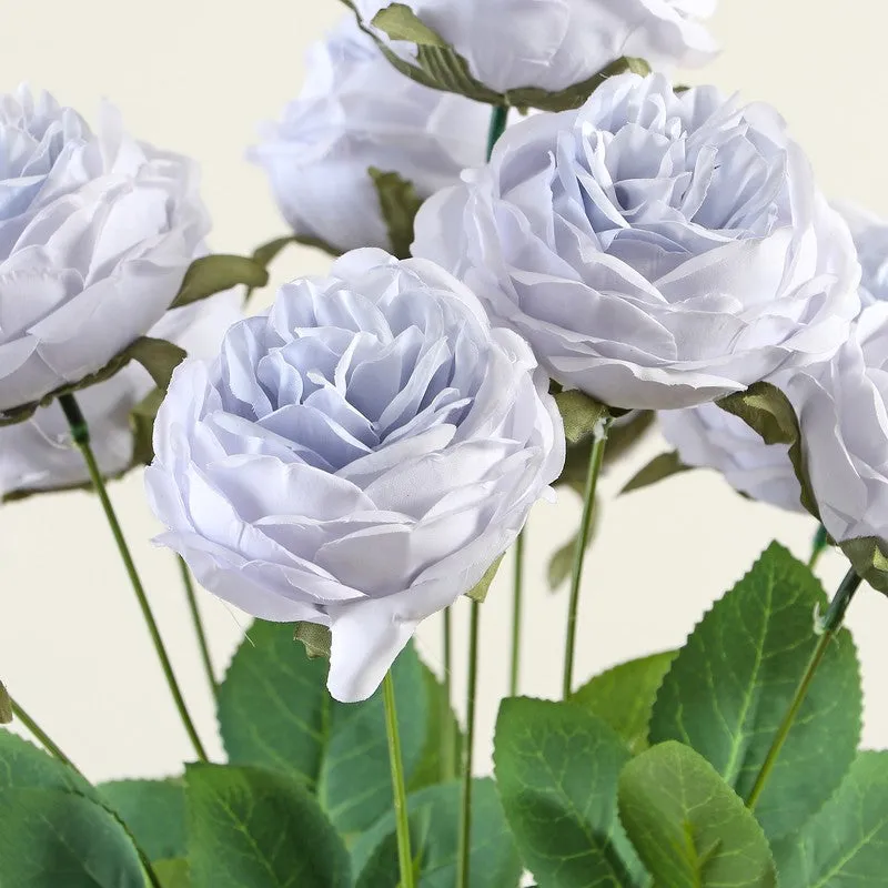Petalisse Rose Fabric Artificial Flower - Blue media 5