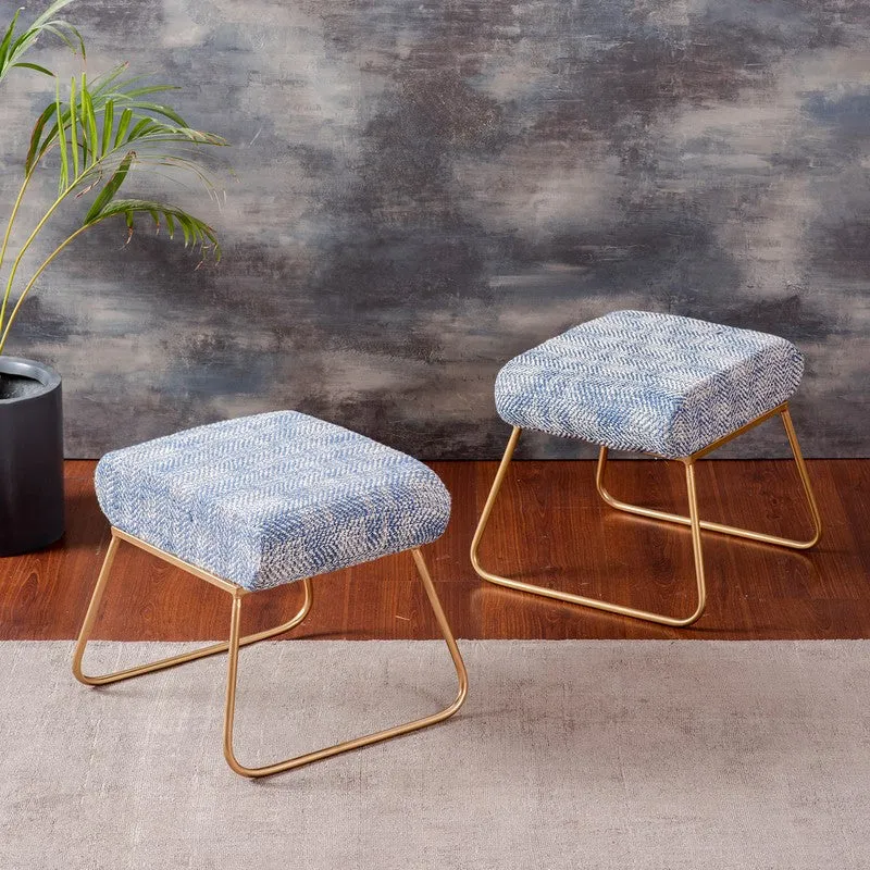 Niarna Metallic Stool - Set Of Two media 1