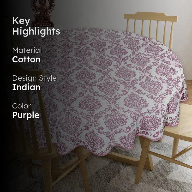 Ardila Ethnic Round Table Cover - Purple media 2