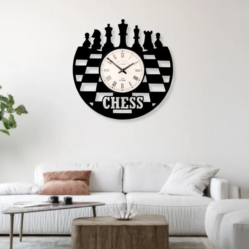 Checkmate Steel Analog Wall Clock - Black media 3