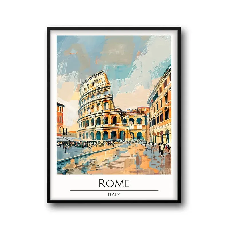 Vintage Coliseum Framed Canvas Wall Painting media 5