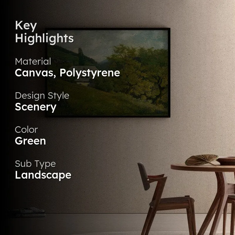 Landscape at Kremnica By Vojtech Angyal Canvas Wall Painting - Black Frame media 2