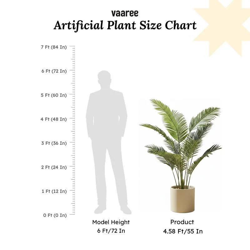 Palmora Artificial Areca Palm Plant With Black Plastic Pot - 4.6 ft media 6