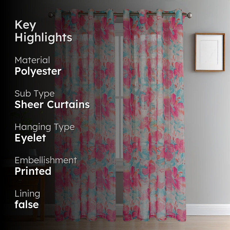 Casira Linen Texture Sheer Curtain - Set Of Two media 2