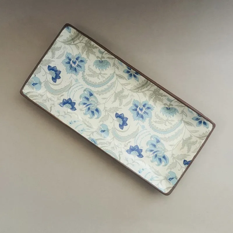 Florale Ceramic Rectangular Platter - Blue media 6